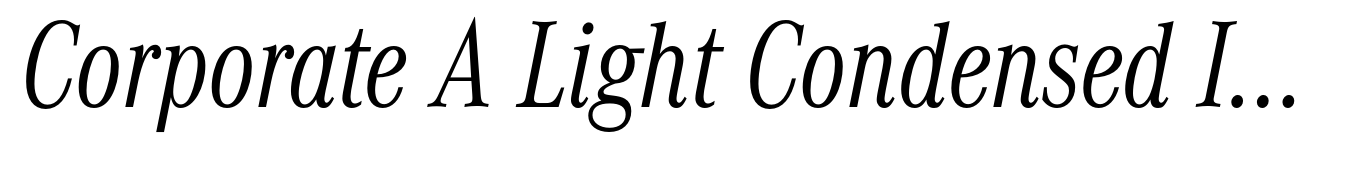 Corporate A Light Condensed Italic
